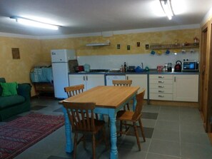 fully  equipped kitchen . we even supply you with coffee & tea.