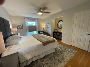 Large master, king bed and large, ensuite bathroom with dual vanities.