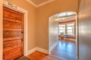 your front door. just up the stairs and around the corner from the front entrance