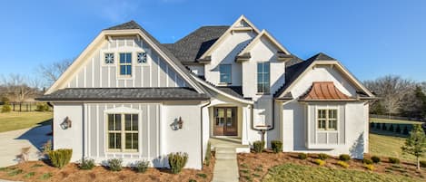 Front of house-photo taken in winter. More landscaping and trees now!