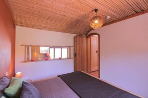 Bedroom featuring bamboo detail