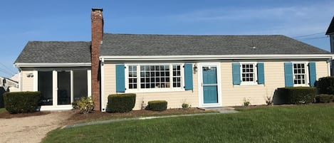 See the ocean and Martha's Vineyard from the front yard