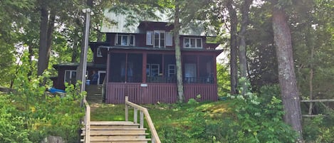 View from dock up to front of the cottage