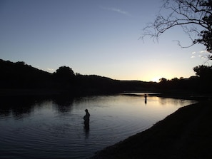 Tranquil waters of Lake Taneycomo just a short walk from the front door.