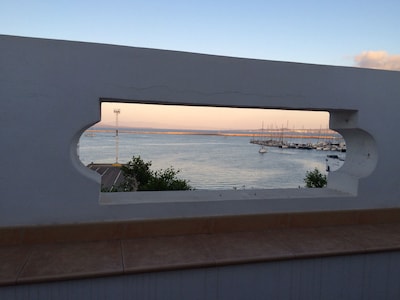 A terrace overlooking the sea