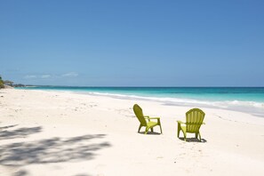 Our mile long deserted pink sand beach