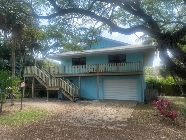 Street view of the front of the house