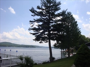 Views of the lake from lawn.