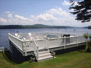 Boat House Deck.Great for sun during the day and cookouts and cocktails at night