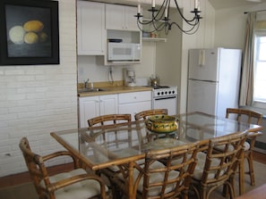 Dining area and galley kitchen