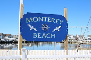 On the bay beach in Monterey Beach, 2 blocks to the ocean! Great location!