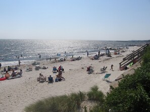 Walk to the warm water beaches of Nantucket Sound, from our quiet, private road.