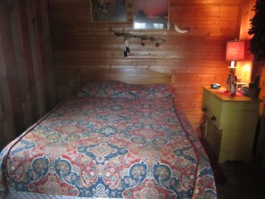 The front bedroom, with a view of the lake.