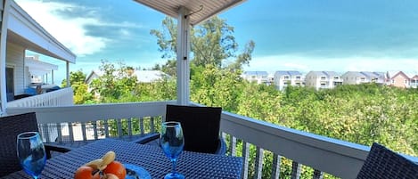 View of the Gulf from covered patio