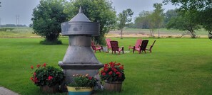 Firepit overlooking the prairie