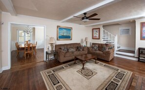 living room and dining room