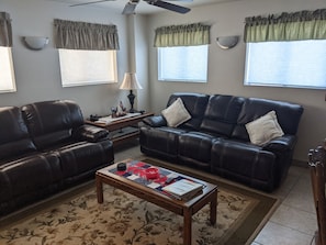 Large Living Room with Sofa and Love Seat, both are recliners