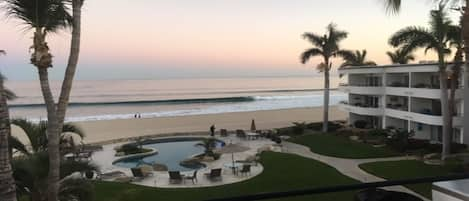 Nice view of the surf break from the condo balcony 