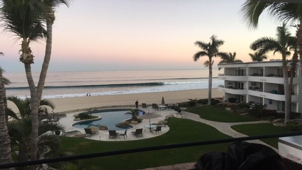 Nice view of the surf break from the condo balcony 