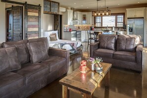 living area with murphy bed. close it up and it disappears.
