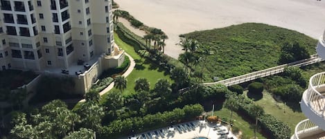 The beautiful pool and beach view from our condo.
