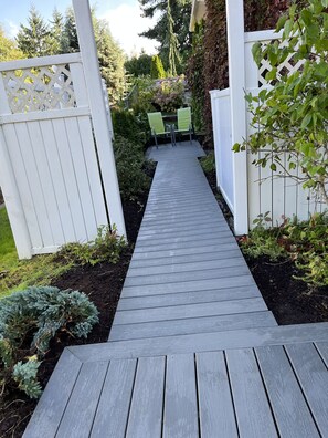 Private courtyard and new walkway