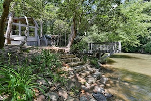 Just a short walk from the cabin down to the Cartecay River