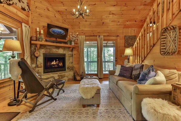 Snuggle up in front of a cozy fire