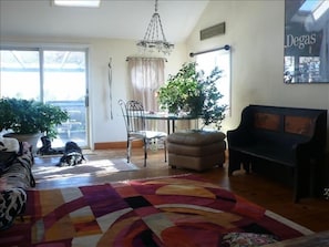 living area looking onto deck