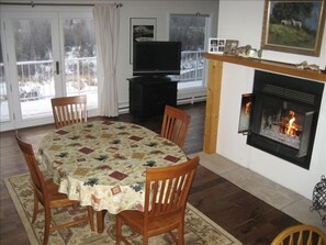 Dining area overlooking the river