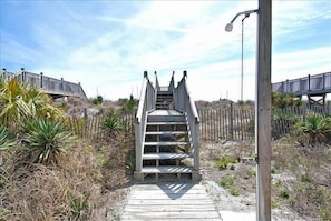 Private beach walkover with shower