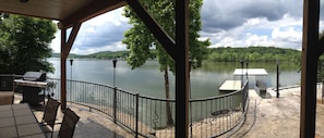 View of the Patio, Grill, Lake and Private Dock!