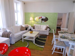 Spacious Living Room with Dining Area for 8 persons