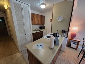 Fully set up kitchen with w/d closet