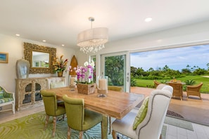 Dining room with golf course views