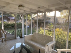 Screened porch with glider
