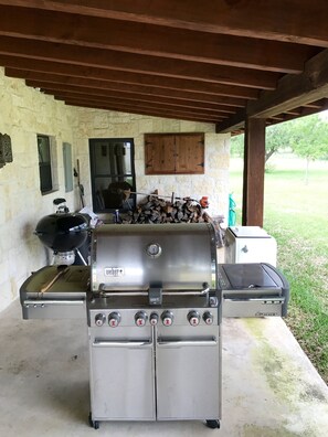 Back porch - BBQ and TV