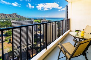 Balcony with beautiful Diamond Head and Ocean Views!