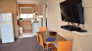 Kitchen and dining are.