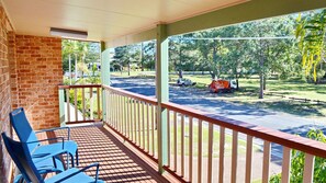 Balcony and park view.