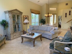 Living room connecting to Dining room areas