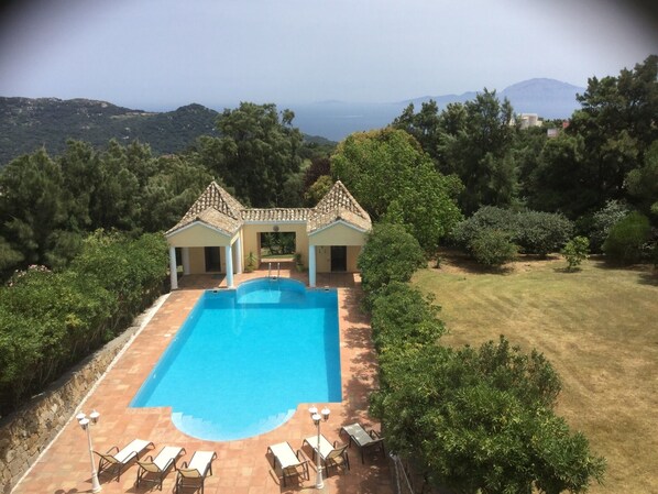 Pool area with Africa in the background