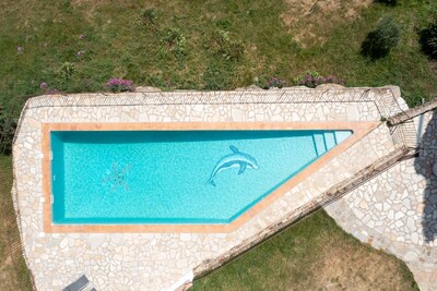 Vue en drone de la piscine