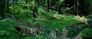 View of the Garden with waterfall and Koi ponds