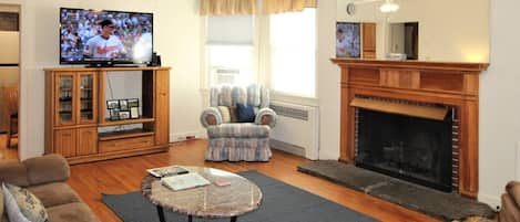 Cooperstown Baseball Rentals Triple Play #1 has the perfect living space for relaxing after a long day at the ballpark, with plenty of room to spread out and enjoy your favorite shows on the large flat screen smart Roku TV