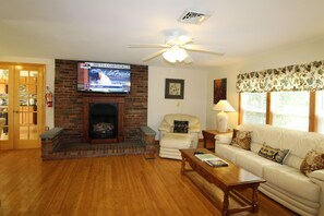 Large living room with 55" (or larger) flat screen TV