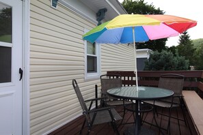 Upstairs Patio area for dining and relaxing