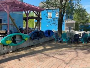 Outdoor Living | Fire Pit | Back Patio | Kayaks - Fire pit, gas grill and kayaks