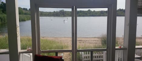 Screened porch view of Lake Kai