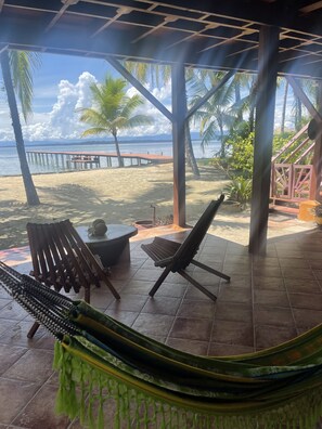 downstairs covered beach patio